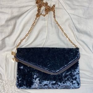 Nordstrom Brand Blue Velvet Cross-body Bag